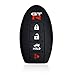 Massimiliano Incas Dobrev Black 4 Buttons Silicone Case Protector Key Fob Smart Car Remote Holder for Nissan GTR R35 (Black)
