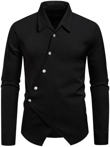 fun dress shirt Cambkatl Men's Funky Irregular Dress Shirts
