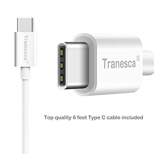 Tranesca 65W Type C Wall Charger with 6ft Type c Cable for Charging MacBook Pro/Air 2018,iPad Pro 2018, Nexus 6P, LG G6, Pixel C/3/2/XL, Nintendo Switch and More (All Type C Charging Enabled Devices)