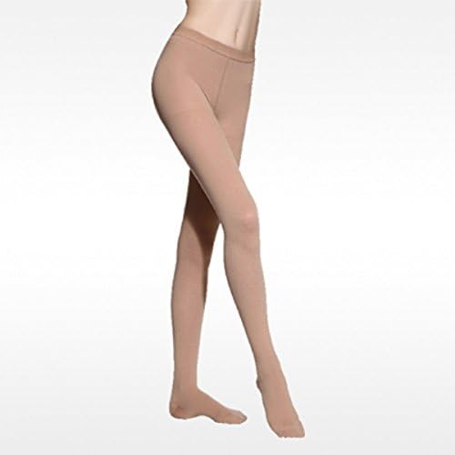 BriteLeafs Sheer Compression Pantyhose 15-20mmHg, Moderate Support, Closed Toe (Beige, Small)