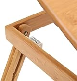SONGMICS Bamboo Laptop Desk Foldable Bed Table 5 Angles 72x21-29x35 cm view 7