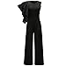 Bodycon4U Women's Ruffle High Waist Clubwear Long Wide Leg Pants Jumpsuit Rompers Black 2XL