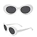 Amrka Vintage Men Women Sunglasses UV400 Outdoor Sports Eyewear Glasses Fashion Shades Classic Frame Mirror Sunglasses (White+Gray)
