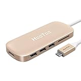 HooToo USB C Hub, 6-in-1 Premium Adapter with PD Charging Port, 4K HDMI Output, Card Reader, 3 USB 3.1 Ports for Type C Laptop (MacBook Pro, Chromebook, Dell...)