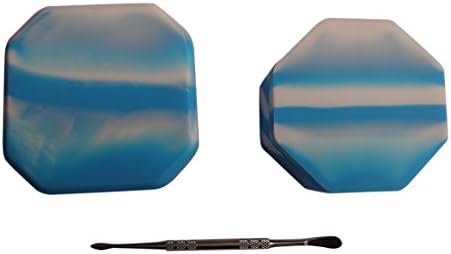 HONEYYE Blue Large Silicone Container Octagon Oil Wax Dab Concentrate Jars 1Set +1 Siliver Tool