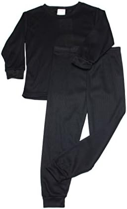 Boys Thermal Long Underwear Set (18M, Black)