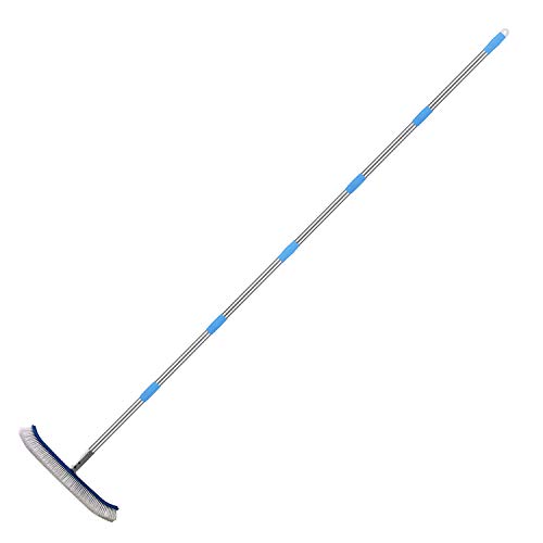 FLY HAWK Swimming Pool Brush, 8 FT Extension Rod 18.5"Polished Aluminum Rear Pool Cleaning Brush Head Designed to Clean Wall Tiles and Floor Nylon Bristle Algae Pool Brush(8 FT) - Thumbnail 7