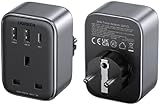 UGREEN UK to EU Plug Adapter 30W GaN PD USB C Travel Plug for Germany France view 10