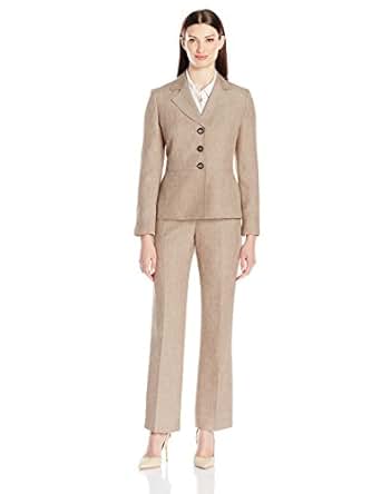 coat amazon pant on Jacket 3 Suit Button Amazon.com: Le Women's Basketweave
