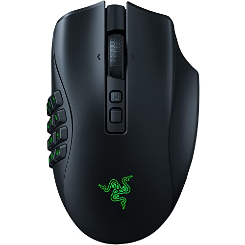 Razer Naga V2 Pro - Kabellose MMO-Gaming-Maus (HyperScroll Pro Rad, Anpassungsfähigkeit und Kontrolle, HyperSpeed Wireless, Focus Pro 30K Optischer Se