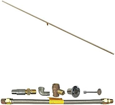 Spotix HPC Linear T-Burner Fire Pit Burner Kit (FPS-TBSS96KIT-LP-MSCB), 96-Inch Burner, Match Light, Propane