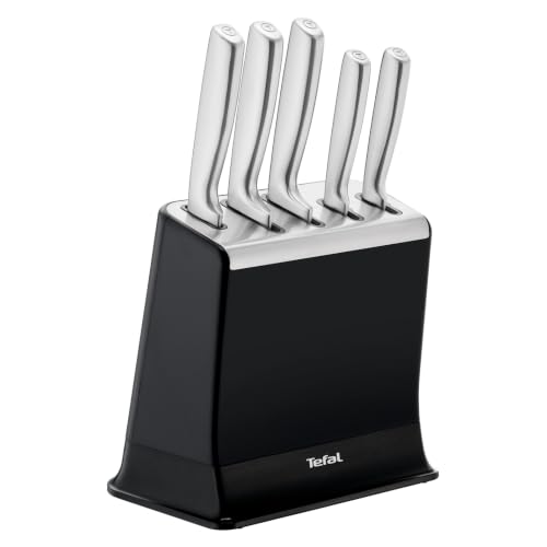 EverSharp, Set de 5 cuchillos, Bloque con afilador, Acero Inoxidable, Afilado duradero, K2976S04