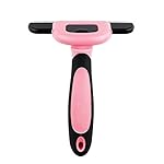Balakie Pet Grooming Brush,Plastic Handle Stainless Steel Blade Deshedding Tool - Small, Medium & Large Dogs, Cats & Horses with Short and Long Hair - Reduces Loose Fur, Promotes Healthy Coat (Pink)