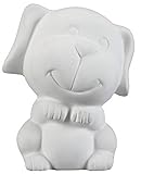 Creative Hobbies Tiny TOT Dog, Case of 6, 3.5 inch Tall, Unfinished Ceramic Bisque, with How to Paint Your Own Pottery Booklet