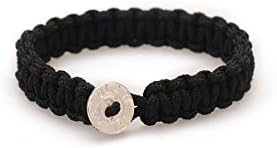 Paracord Bracelet - Survival Bracelet, Nylon Bracelet, Braided Bracelet, Mother's Day Gift, Outdoor Accessories, Modern Bracelets, Black