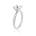 Bria Lou Platinum Flashed 925 Sterling Silver 100 Facets Cubic Zirconia Round-Cut Solitaire Ring, Sizes 6, 7, 8