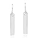 AeraVida Modern Chic Minimalist Inspired Rectangle Shaped Bar .925 Sterling Silver Fishhook Dangle Earrings