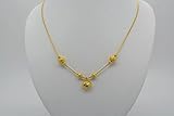 Gorgeous 22k 23k 24k Yellow Gold Plated Women Round Beads Heart Drop Necklace 18