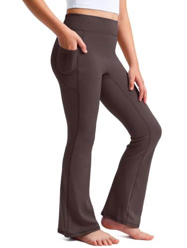 Girls Flare Leggings with Pockets, High Waisted Yoga Pants for… at Amazon