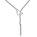 Y-blue 925 Sterling Silver Women Lady Fashion Round or Triangle and Cylindrical Pendant Necklaces Chain