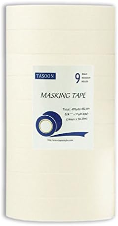 Home Masking Tape for Multi-Use Painting,9-pack,0.94Inch x 55-Yard,Cearm,TASOON