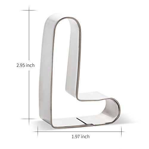 FUBARBAR Large Alphabet Letter Cookie Cutters Set Biscuit Snowman Pumpkin Moon Ghosts Variety Of Graphics Cookie Cutter Shape Mold Set Jelly Fondant Sugar Stamp Impress Embosser (Large Letter A-Z) - Thumbnail 3