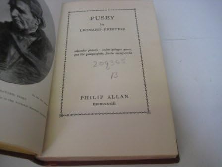 Pusey. Hardcover – 1 Jan. 1933
