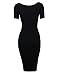 TAM WARE Women's Sweetheart Short Sleeve Midi Dress TWCWD053-D065-BLACK-US L