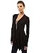 PattyBoutik Women's Drape Front Asym Hem Light Cardigan (Black L)