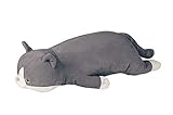 Livheart HACHIWARE-Neko Premium Nemu Nemu Sleepy Head Animals Body Pillow Plush Grey and White Munchkin Cat 'FUKU' Size L (27