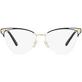 Versace VE 1280 1433 Gold/Black Metal Cat-Eye Eyeglasses 55mm