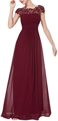 Women's Evening Prom Dress,CSSD Ladies' O-Neck Short Sleeve Long Dress Elegant Lace Prom Party Dress for Women