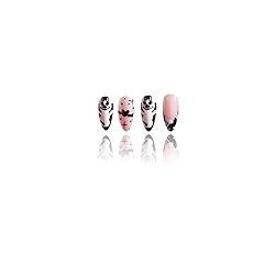 24Pcs Halloween Press on Nails Almond Nails Medium