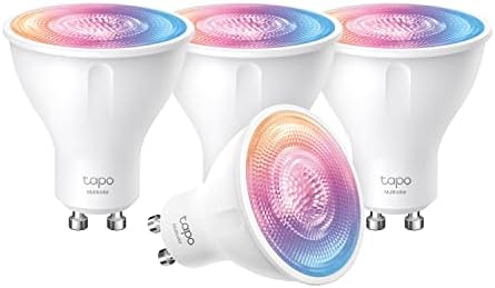 L630(4-Pack) smarte WLAN Glühbirne GU10, Energie sparen, 3,7 W Entspricht 50W, dimmbare Lampe, kompatibel mit Alexa,Google Assistant, Mehrfarbrige