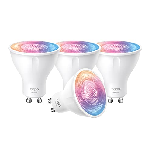 L630(4-Pack) smarte WLAN Glühbirne GU10, Energie sparen, 3,7 W Entspricht 50W, dimmbare Lampe, kompatibel mit Alexa,Google Assistant, Mehrfarbrige