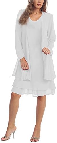 Chiffon Plus Size Mother of The Bride Dresses with Jacket Knee Length