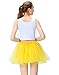 Women's Athletic Tutus Elastic 4 Layered Tulle Tutu Skirt | Colorful Running Skirts | One Size Fits Most (Yellow)