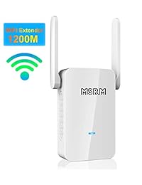 MSRM US753 1200Mbps Dual Band WiFi Range Extender con 4 Antenas externas 3dBi Amplificador de señal con 360 grados de repetidor WiFi (BK)