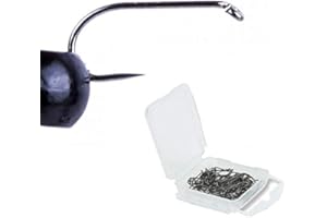 Maxcatch 100pcs Barbless Fly Fishing Fly Tying Hooks Dry Nymph Wet Jig Hooks with Mini Fly Box