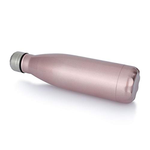 Water Bottle Stainless Steel Vacuum Insulated Double Walled Cola Shape Thermoses (Rose Gold-4)