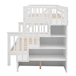 BIADNBZ Twin Over Full Size Bunk Bed with Trundle