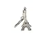 12pcs/lot 3d Eiffel Tower French Souvenir Paris Keychain Cute Adornment Keyring (Silver)