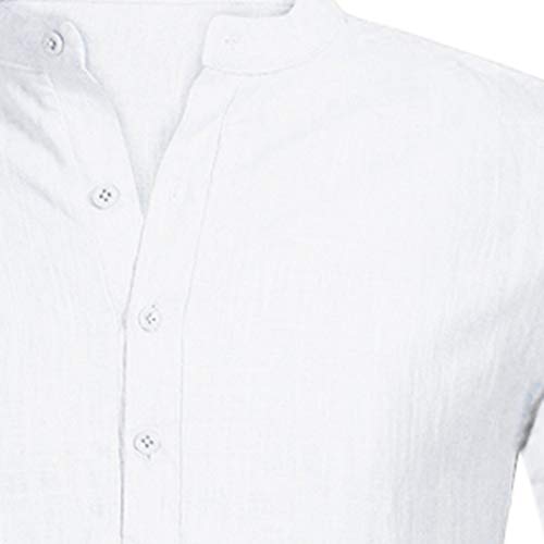 Cotton V Neck T Shirt Short Sleeve Button Up Slim Fit Sold Summer Fashion T-Shirt Tops Tee Shirt White
