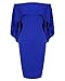 Womens Off The Shoulder Cocktail Party Dress Batwing Cape Midi Wrap Dress RoyalBlue