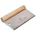Pizzacraft 6" x 3" Hardwood Handled Pizza Dough Scraper and Cutter (Stainless Steel) - PC0207