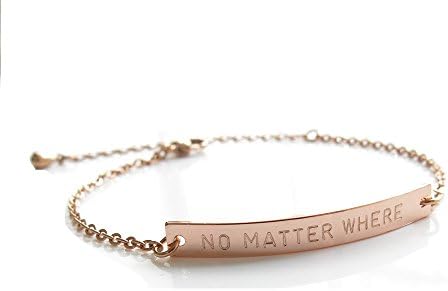 IDLAN No Matter Where Bracelet Girlfriend Bracelet Sisters Bracelet BFF Gift (rose gold)