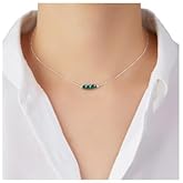 Dainty Crystal 925 Sterling Silver Choker Collar Necklace Handmade With 3 Beads Birthstone Jewelry Gifts for Women Young Lady Mother Friends Keenove