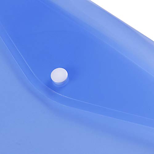 Set of 18 Document Folder Plastic Envelopes with Snap Button Transparent Poly Envelops Waterproof Project Envelope Folder, US Letter/A4 Size-6 Colors for School,Home,Office Organization