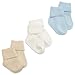 Jefferies Socks Baby Boy's Organic Cotton Non-Skid Turn Cuff Socks 3 Pair Pack, Light Blue/Natural/White, 3-12 Months