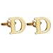 Salutto Men's Gold Letter D Cufflinks 1 Pair with Gift Box (D)